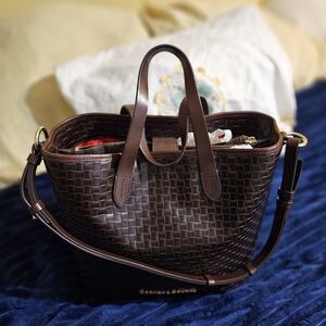 Elegant Dooney & Bourke Brown Woven Leather Tote Bag